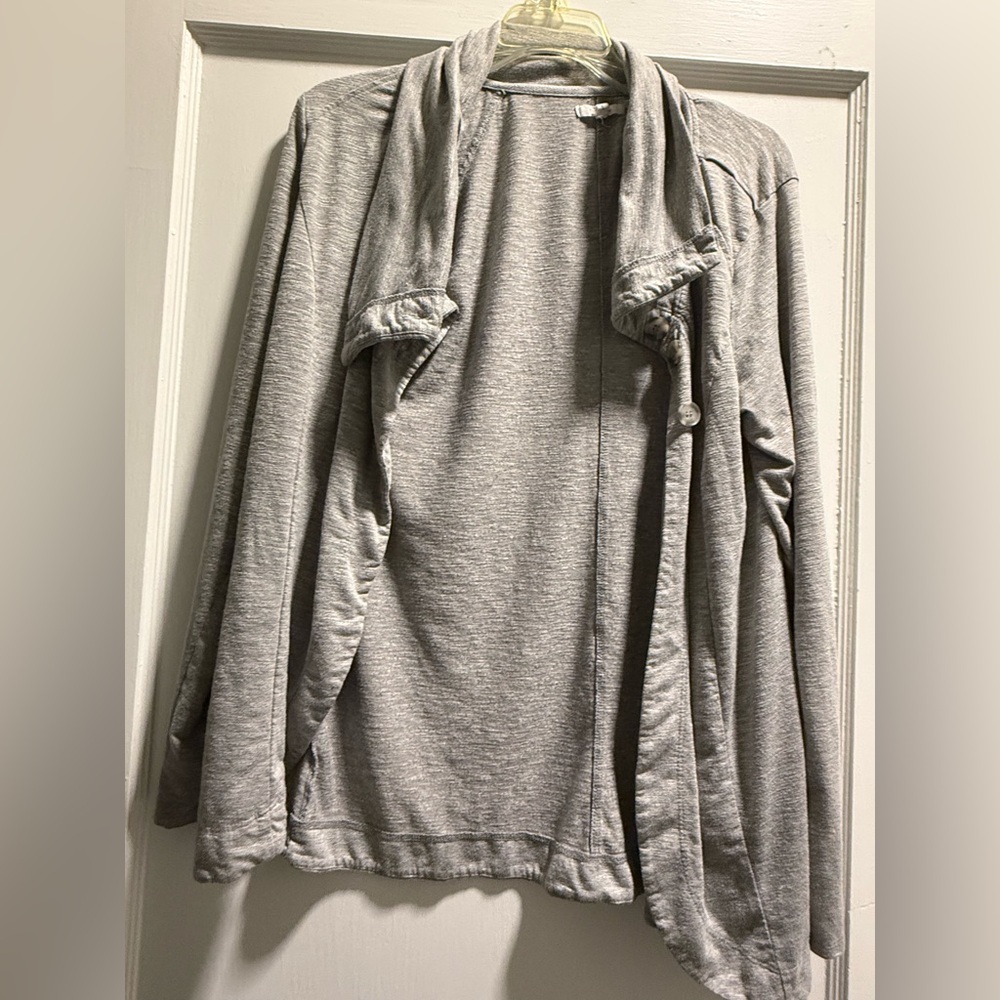 Women's Gray Open-Front Sweater